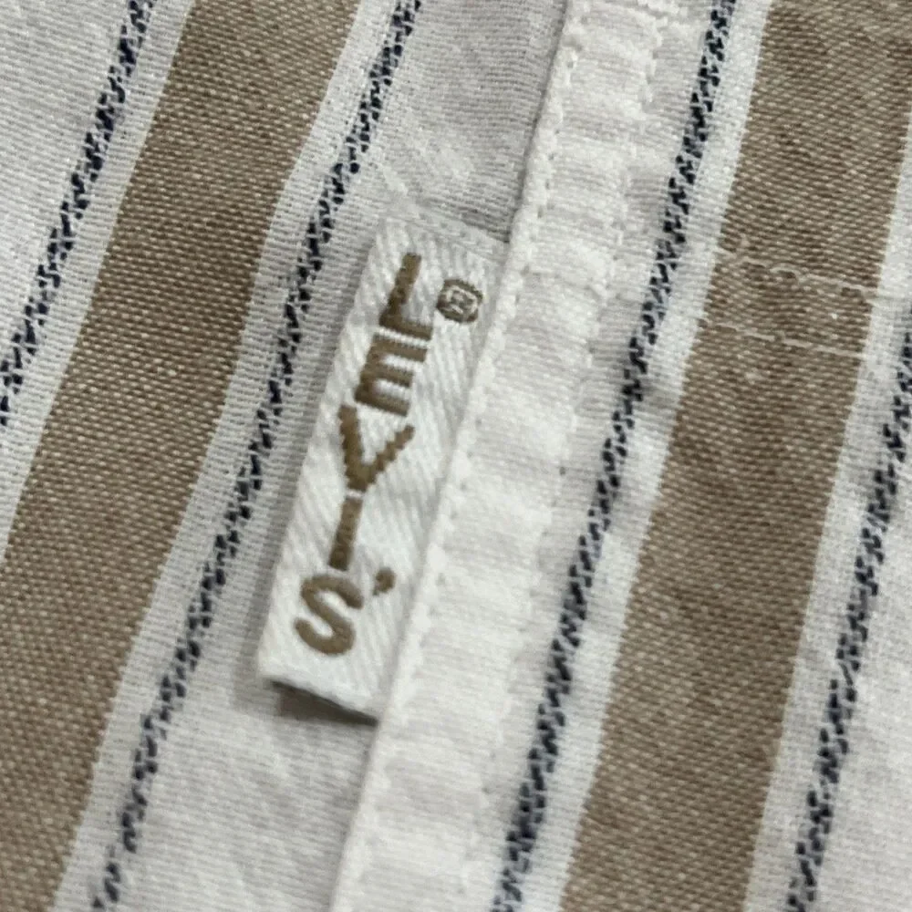 Vintage 70s LEvi’s Big E Striped Western Cowboy S/S Shirt Silver Label Korea Med